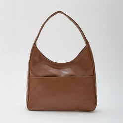 Hobo Bag Smooth Faux Leather with Magnetic Closure and Pockets