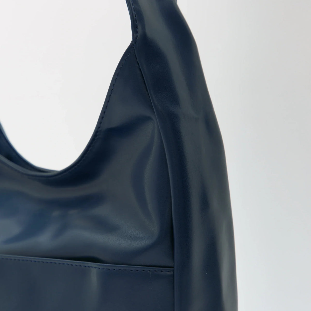 Hobo Bag Smooth Faux Leather with Magnetic Closure and Pockets