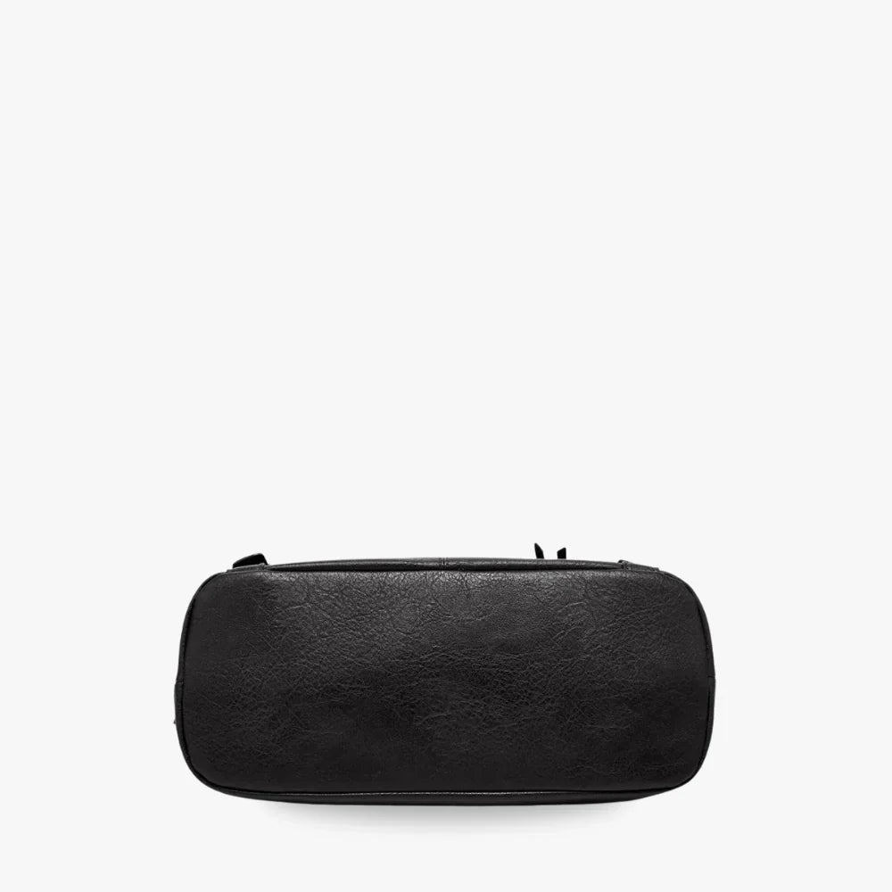 Tote Bag Faux Leather with Shoulder Strap, Pouch and Zip Pockets