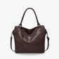 Tote Bag Faux Leather with Shoulder Strap, Pouch and Zip Pockets