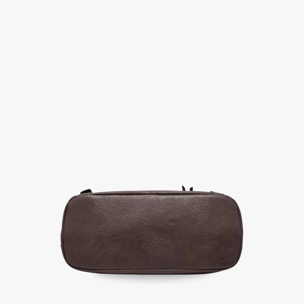 Tote Bag Faux Leather with Shoulder Strap, Pouch and Zip Pockets