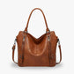 Tote Bag Faux Leather with Shoulder Strap, Pouch and Zip Pockets