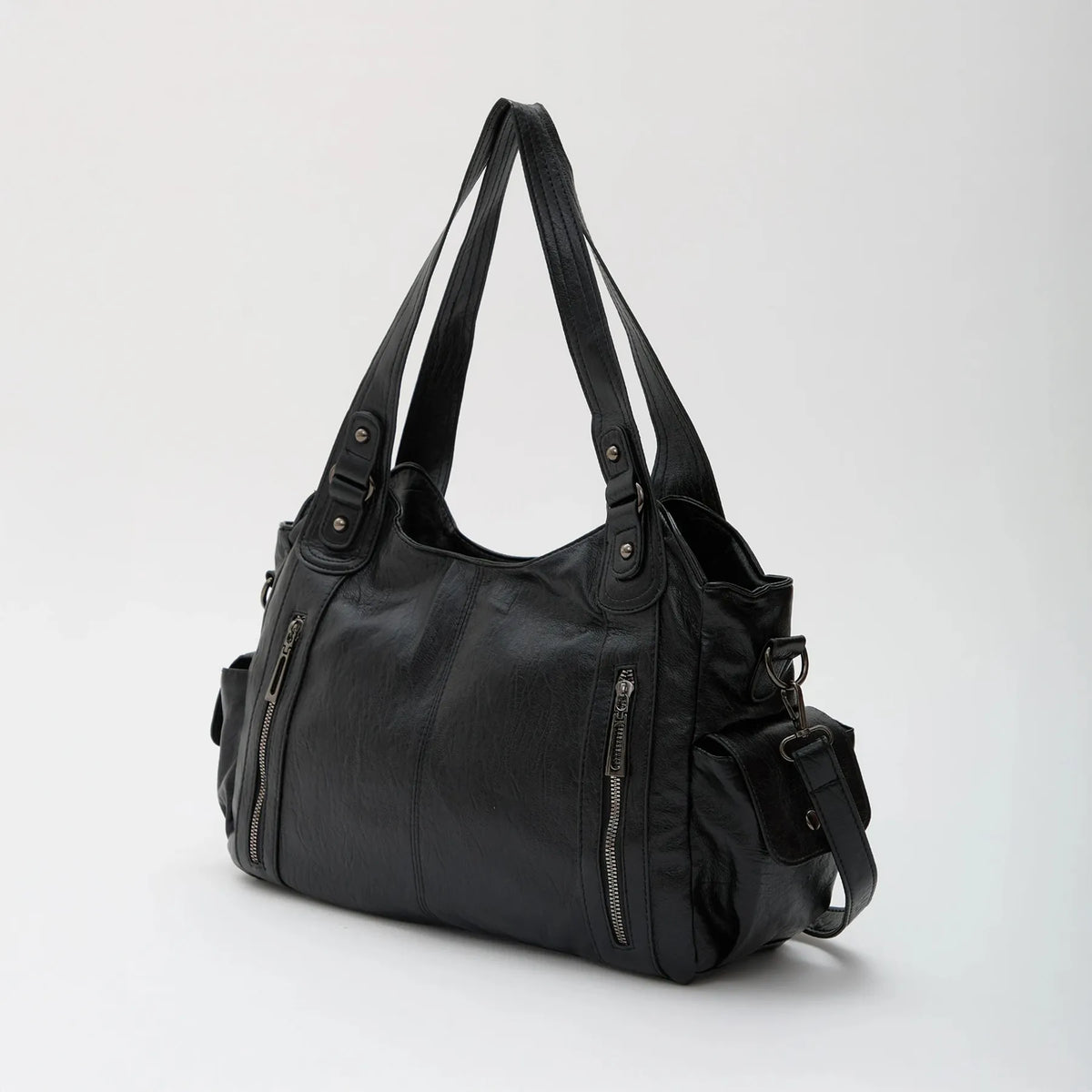 Laptop Bag Faux Leather with Handles and Adjustable Shoulder Strap