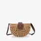 Straw Bag with Faux Leather Finishes and Shoulder Strap