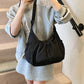 Crossbody Bag Checkered Nylon Polyester with Drawstring Front Pocket