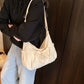 Crossbody Bag Checkered Nylon Polyester with Drawstring Front Pocket