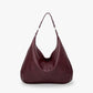 Hobo Bag Grained Faux Leather with Zip, Side Pocket and Laptop Fit