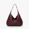 Hobo Bag Grained Faux Leather with Zip, Side Pocket and Laptop Fit