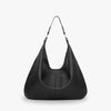 Hobo Bag Grained Faux Leather with Zip, Side Pocket and Laptop Fit