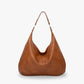 Hobo Bag Grained Faux Leather with Zip, Side Pocket and Laptop Fit