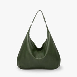 Hobo Bag Grained Faux Leather with Zip, Side Pocket and Laptop Fit