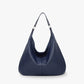 Hobo Bag Grained Faux Leather with Zip, Side Pocket and Laptop Fit