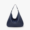 Hobo Bag Grained Faux Leather with Zip, Side Pocket and Laptop Fit