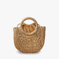 Straw Bag with Top Handles and Shoulder Strap