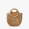 Straw Bag with Top Handles and Shoulder Strap