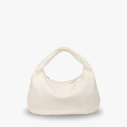 Hobo Bag Woven Faux Leather with Zip and 16-Inch Laptop Fit