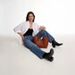 Tote Bag Woven Faux Leather with Magnetic Closure and Zip Pouch