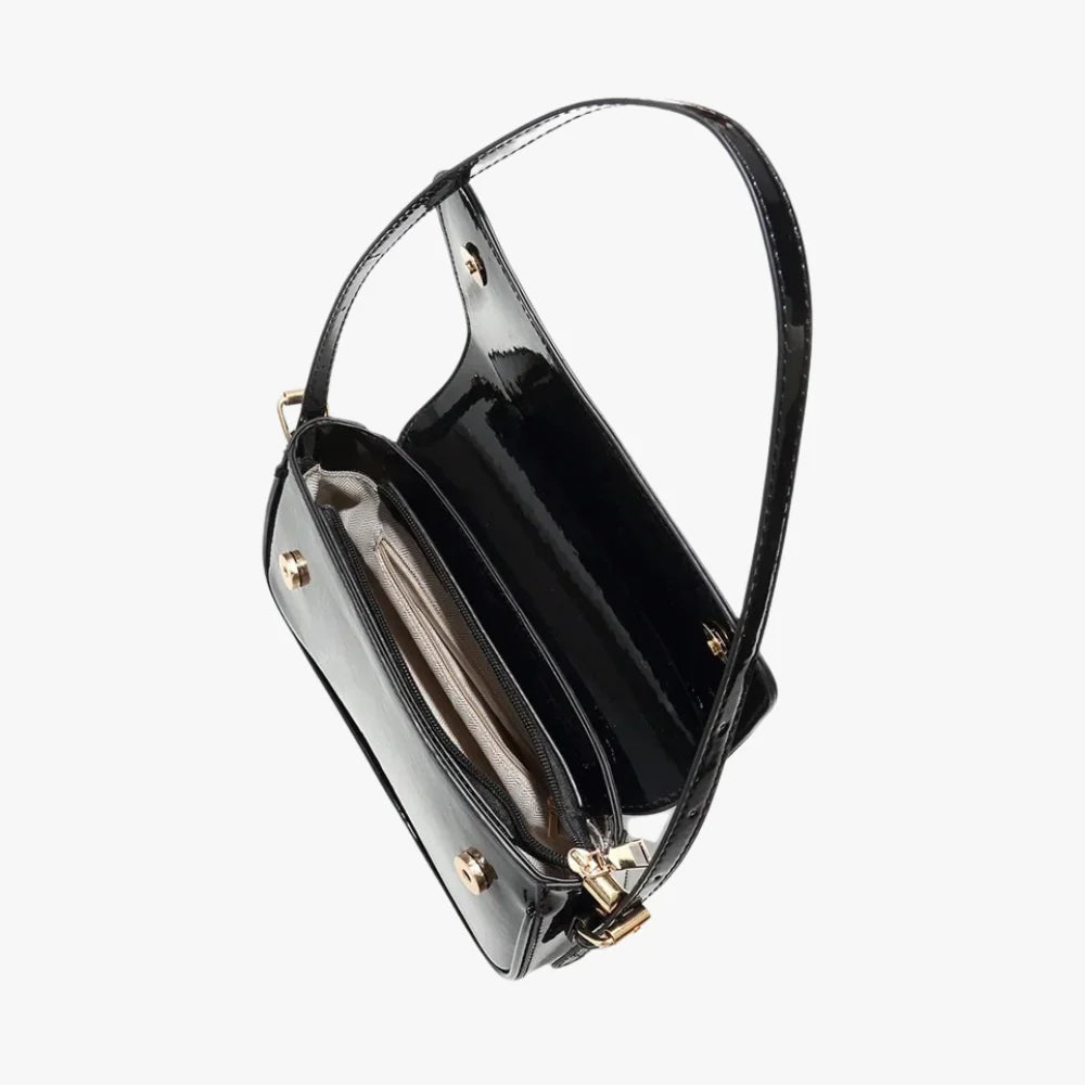 Crossbody Bag Faux Leather with Magnetic Flap and Detachable Strap