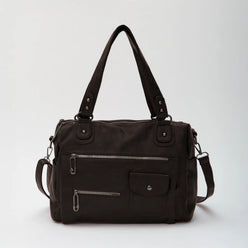 Crossbody Bag Faux Leather with Two Lined Compartments and Handles