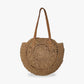Tote Bag Straw with Faux Leather Finishes and Zip Closure