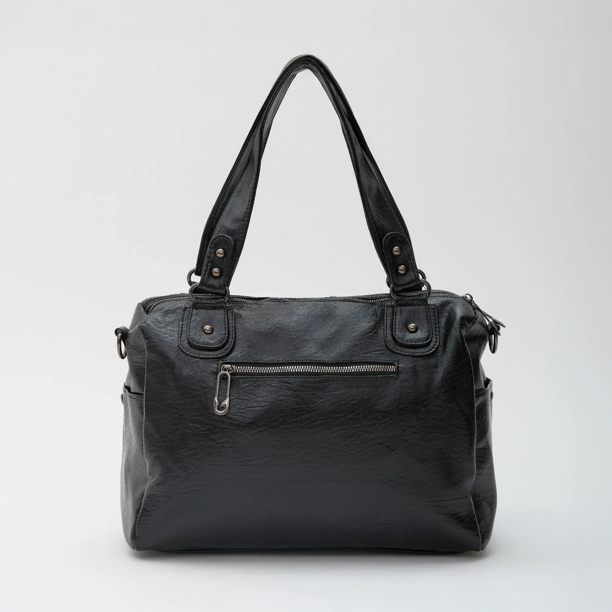Crossbody Bag Faux Leather with Two Lined Compartments and Handles