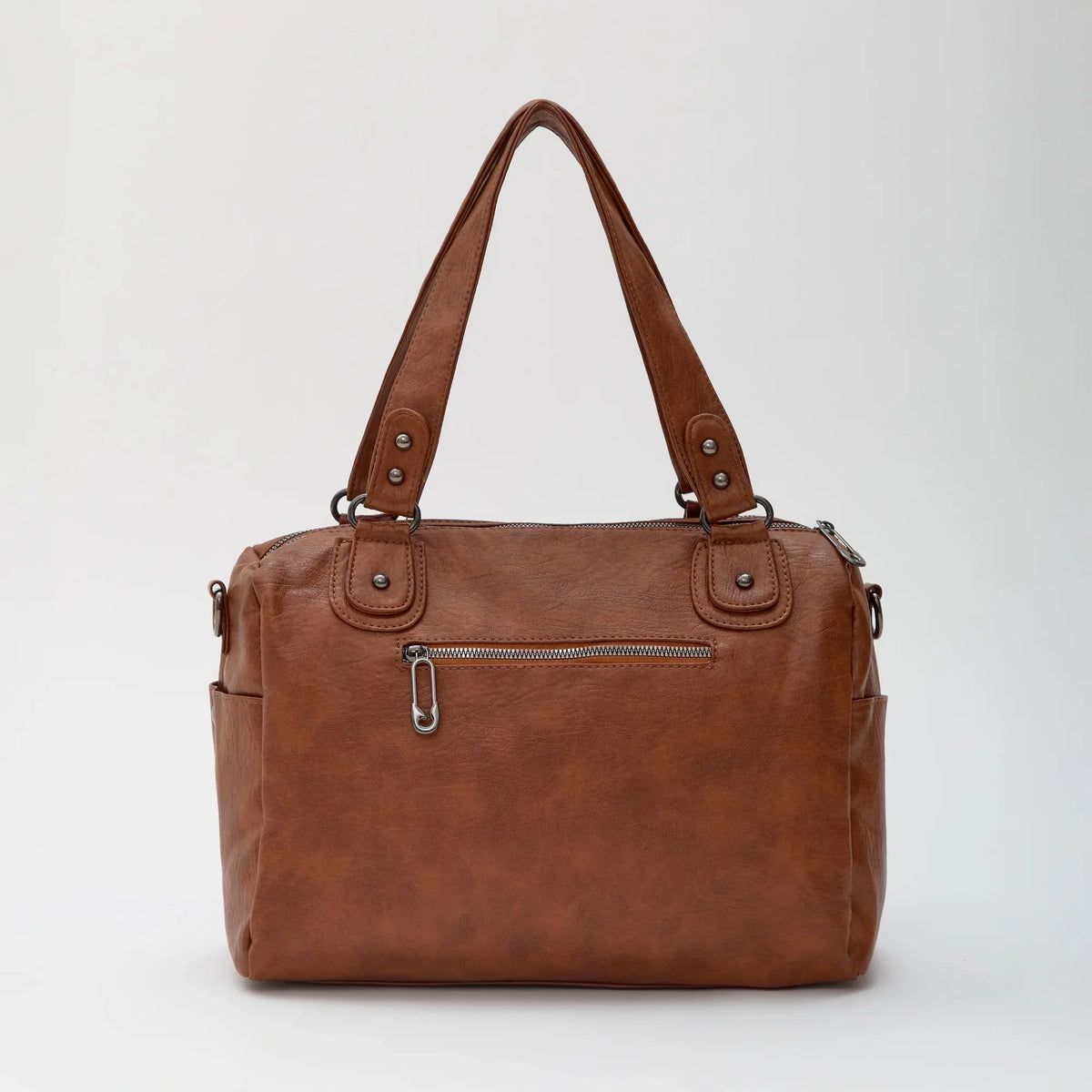 Crossbody Bag Faux Leather with Two Lined Compartments and Handles