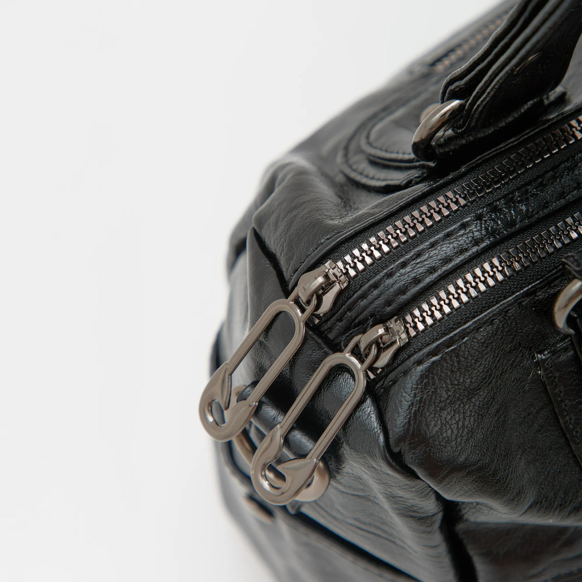 Crossbody Bag Faux Leather with Two Lined Compartments and Handles