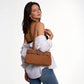 Shoulder Bag Faux Suede with Front Belt and Top Zip
