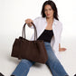 Tote Bag Faux Suede with Magnetic Closure for 16-Inch Laptop