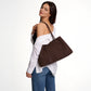 Tote Bag Faux Suede with Magnetic Closure for 16-Inch Laptop