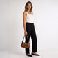 Shoulder Bag Genuine Leather with Turn-Lock and Removable Pouch
