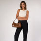 Shoulder Bag Genuine Leather with Turn-Lock and Removable Pouch