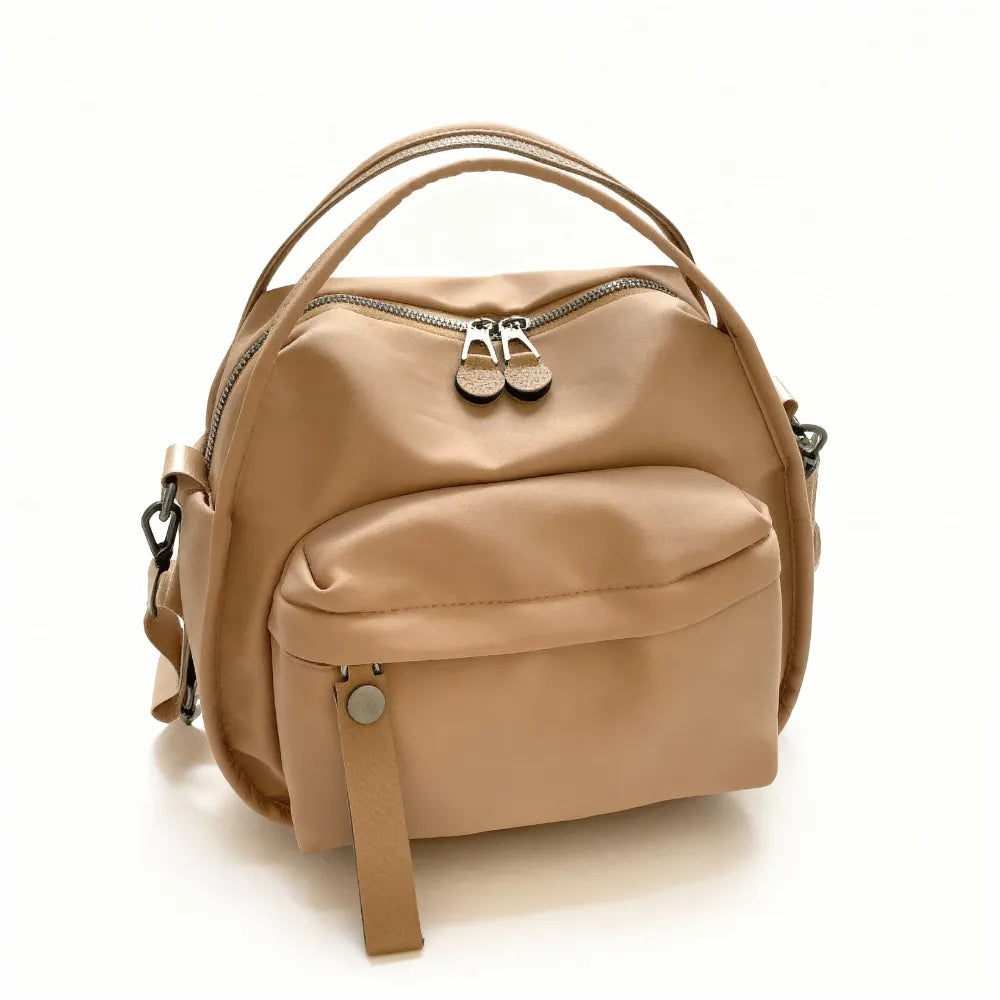 Crossbody Bag Water-Repellent Nylon with Double Zip and Pockets