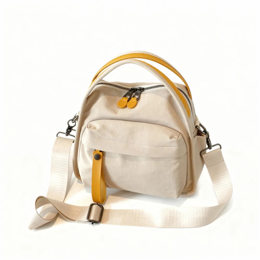 Crossbody Bag Water-Repellent Nylon with Double Zip and Pockets