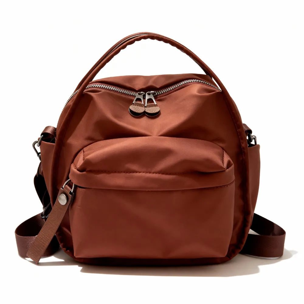 Crossbody Bag Water-Repellent Nylon with Double Zip and Pockets