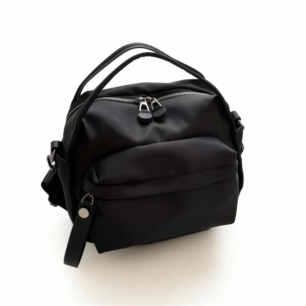 Crossbody Bag Water-Repellent Nylon with Double Zip and Pockets