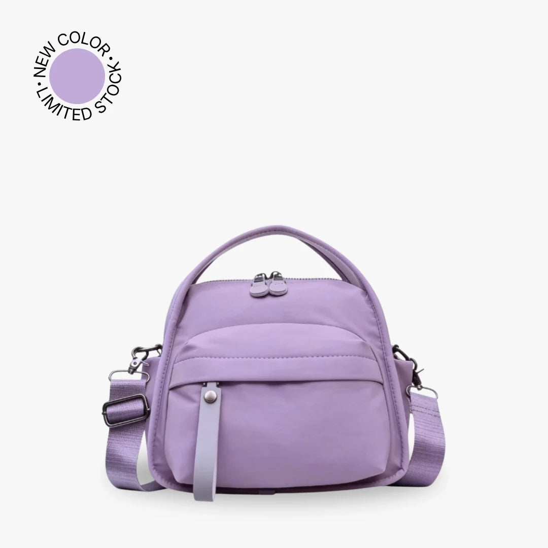Crossbody Bag Water-Repellent Nylon with Double Zip and Pockets