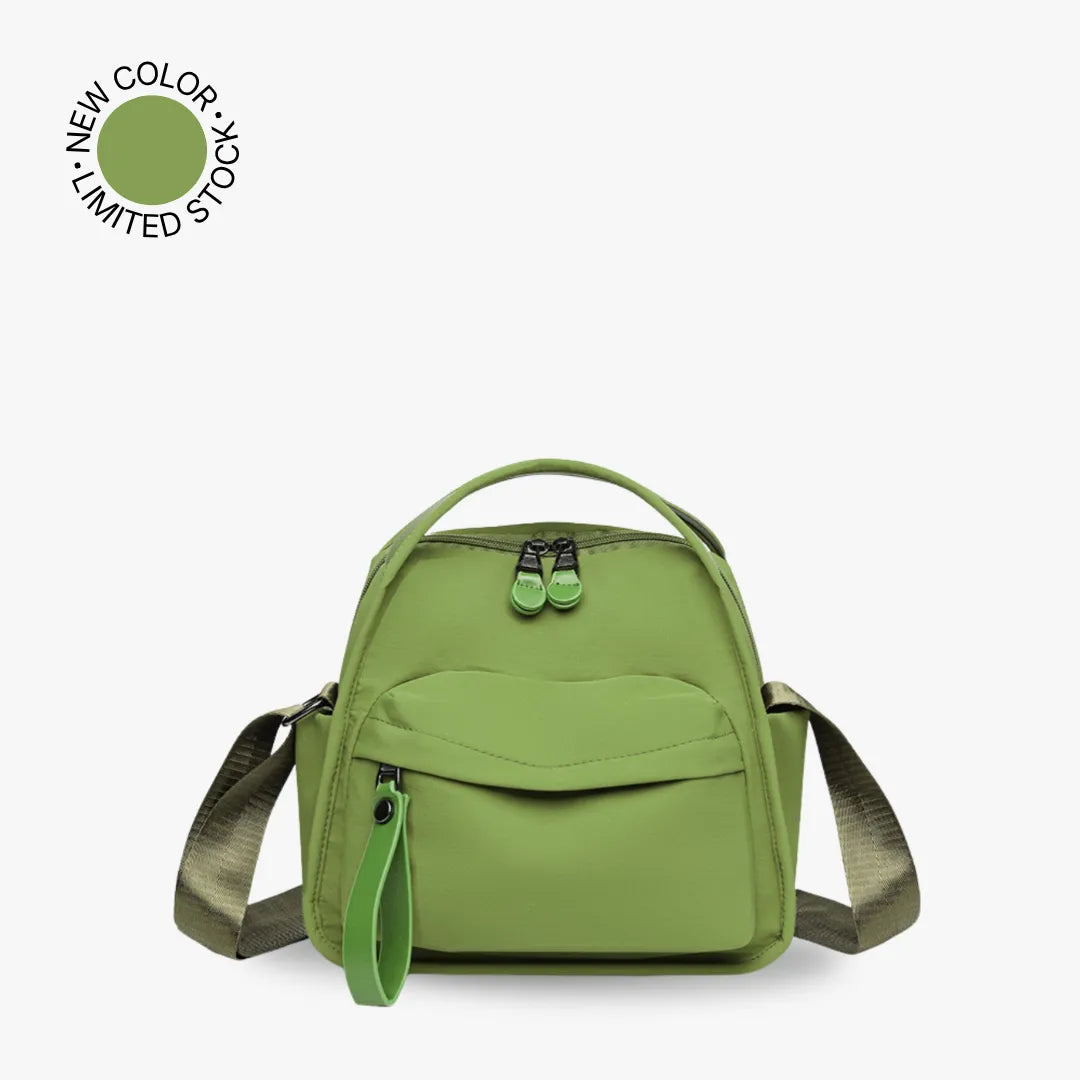 Crossbody Bag Water-Repellent Nylon with Double Zip and Pockets