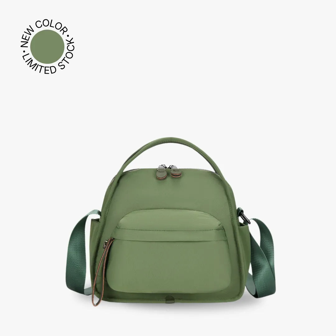 Crossbody Bag Water-Repellent Nylon with Double Zip and Pockets