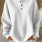 Waffle Knit Henley Sweatshirt
