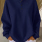 Waffle Knit Henley Sweatshirt