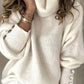 Folded Roll Neck Button Cuff Jumper