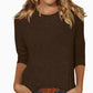 Smooth Solid Knit Crew Neck Top