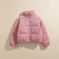 Puffer Jacket Corduroy Quilted Cropped Boxy with Elasticated Sleeves