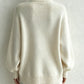 Diagonal Button Roll Neck