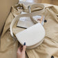 Crescent Bag Faux Leather with Zip and Removable Strap