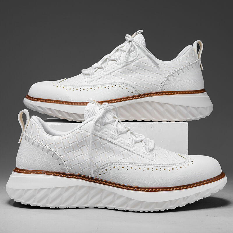 Flex Men's Woven Leather Sneakers