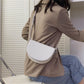 Crescent Bag Faux Leather with Zip and Removable Strap
