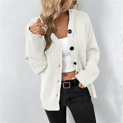 Big Button Hooded Cardigan