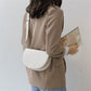 Crescent Bag Faux Leather with Zip and Removable Strap